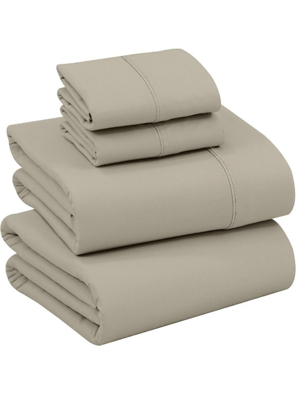 100% Cotton Percale King Sheets Set - Soft, Durable, Taupe Bedding Essentials